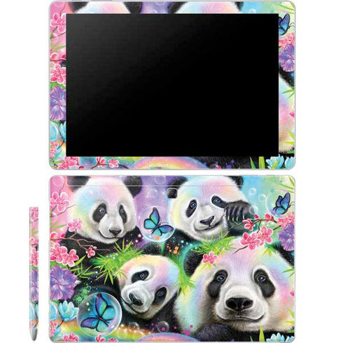 Rainbow Pandas with Butterflies by Sheena Pike Galaxy Book 12in Skin